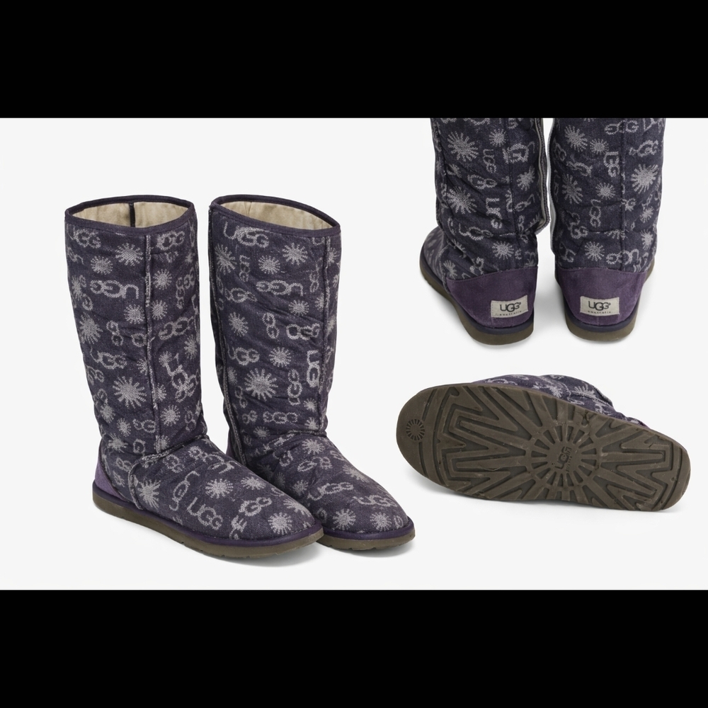 UGG Purple Patterned Tall Boots